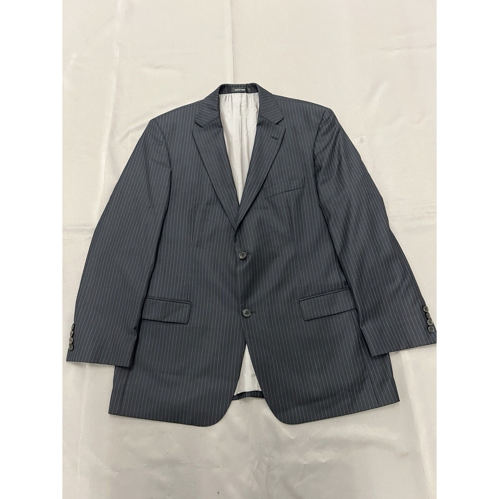 Hugo Boss 100% Virgin Wool Blazer Blue Stripe Men Size 44R